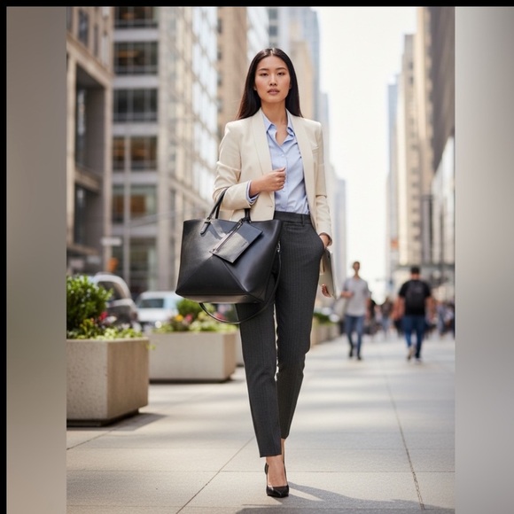 Rachel Zoe Elegant Black Tote Bag with attached wristlet suede interior - Picture 10 of 10